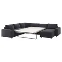 IKEA VIMLE ВИМЛЕ, углов 5-мест диван-кровать+козетка, с широкими подлокотниками/Djuparp темно-серый 095.372.47 фото thumb №1