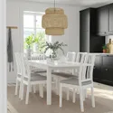 IKEA LANEBERG ЛАНЕБЕРГ / EKEDALEN ЭКЕДАЛЕН, стол и 6 стульев, белый белый / светло-серый, 130 / 190x80 см 094.827.06 фото thumb №2