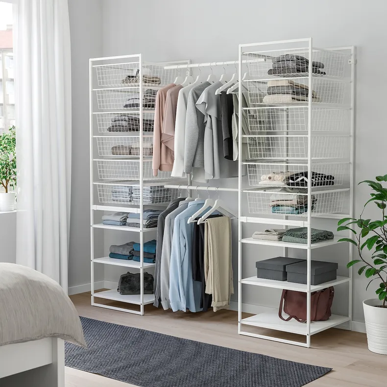 IKEA JONAXEL ЙОНАКСЕЛЬ, гардероб, комбинация, белый, 142-178x51x173 см 793.051.02 фото №3