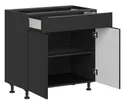 BRW Двухдверный кухонный шкаф Sole L6 80 см с выдвижным ящиком черный матовый, черный/черный матовый FM_D1S_80/82_L/P/SMB-CA/CAM фото thumb №3