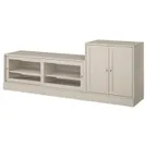 IKEA HAVSTA ХАВСТА, комбінація шафа для телевізора, сірий бежевий, 241x47x89 см фото