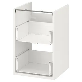 IKEA ENHET ЕНХЕТ, підлогова шафа під раковин з 2 шухл, білий, 40x40x60 см 004.405.13 фото