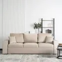 Диван 3-х місний оксамитовий MEBEL ELITE NICOLO Velvet, 238 см, бежевий фото thumb №3