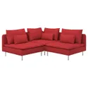 IKEA SÖDERHAMN СЕДЕРХАМН, кутовий диван, 3-місний, Тонеруд червоний 595.144.13 фото thumb №1