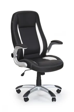 Кресло компьютерное офисное вращающееся HALMAR SATURN черный, экокожа перфорированная фото