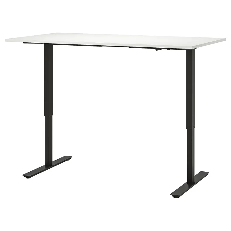 IKEA TROTTEN ТРОТТЕН, стіл регульований, білий / антрацит, 160x80 см 594.295.99 фото №1