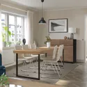 IKEA TARSELE ТАРСЕЛЕ, раздвижной стол, дуб / черный, 150 / 200x80 см 705.813.59 фото thumb №7