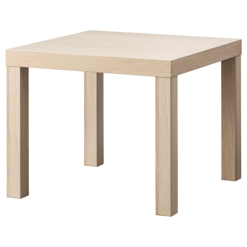 IKEA LACK ЛАКК, придиванный столик, белый крашеный дуб, 55x55 см 703.190.28 фото №1