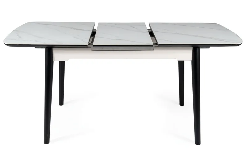 Стол обеденный раскладной SIGNAL APOLLO, белый мрамор / черный матовый, 80x120 фото №7