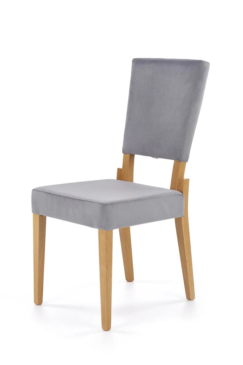 Кухонний стілець HALMAR Sorbus, оббивка - сірий, ніжки - дуб медовий (1шт=2шт) фото №1