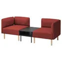 IKEA LILLEHEM ЛІЛЛЕХЕМ, 2-м модульний диван з журн столом, ГУННАРЕД/коричнево-червоний деревина 495.697.45 фото thumb №1
