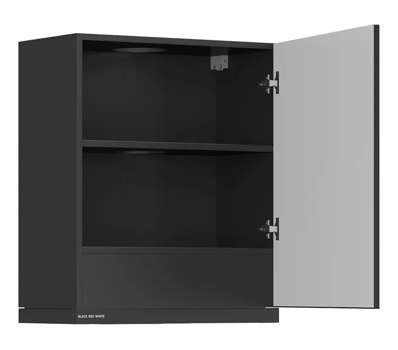 BRW Верхний кухонный шкаф Sole L6 60 см с вытяжкой правый черный матовый, черный/черный матовый FM_GOO_60/68_P_FL_BRW-CA/CAM/CA фото №3
