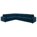 IKEA VIMLE ВІМЛЕ, чохол для кутового дивана, 5-місний, з широкими підлокітниками/Djuparp темно-зелено-синій 594.367.93 фото thumb №2