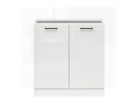 BRW Базовый шкаф для кухни Junona Line 80 см мел-глянец, белый/мелкозернистый белый глянец D2D/80/82_BBL-BI/KRP фото