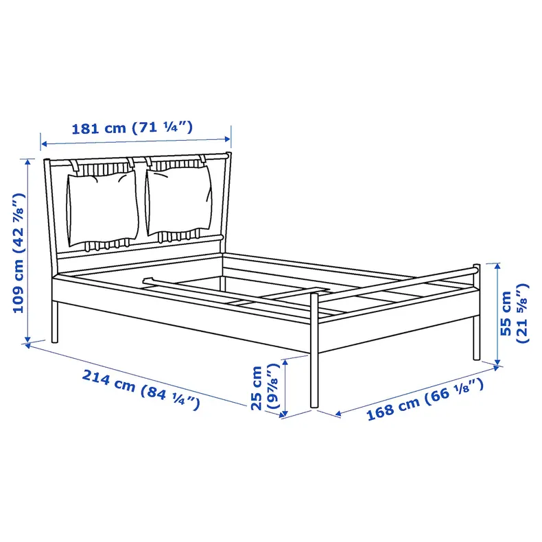 IKEA BJÖRKSNÄS БЬЙОРКСНЕС, каркас ліжка, береза / Лейрсунд, 160x200 см 795.016.93 фото №9