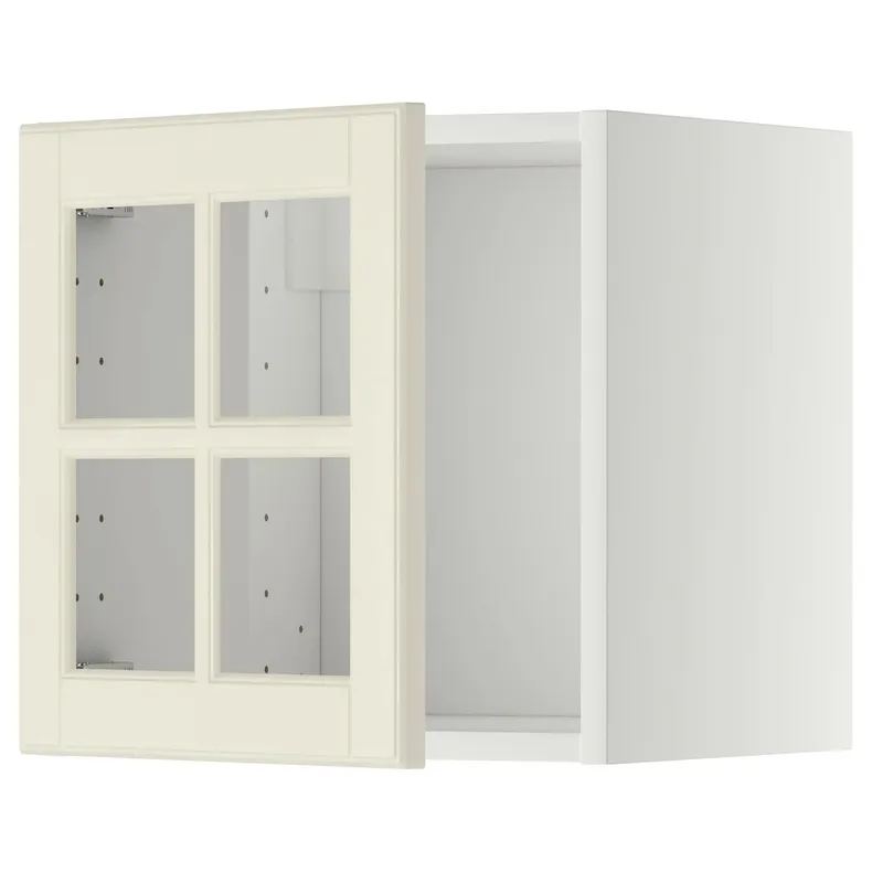 IKEA METOD МЕТОД, навесной шкаф со стеклянной дверцей, белый / бодбинские сливки, 40x40 см 593.950.33 фото №1