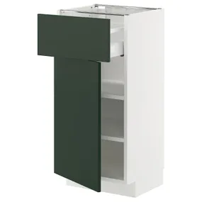 IKEA METOD МЕТОД / MAXIMERA МАКСИМЕРА, напольный шкаф с ящиком/дверцей, белый/Гавсторп темно-зеленый, 40x37 см 295.571.16 фото