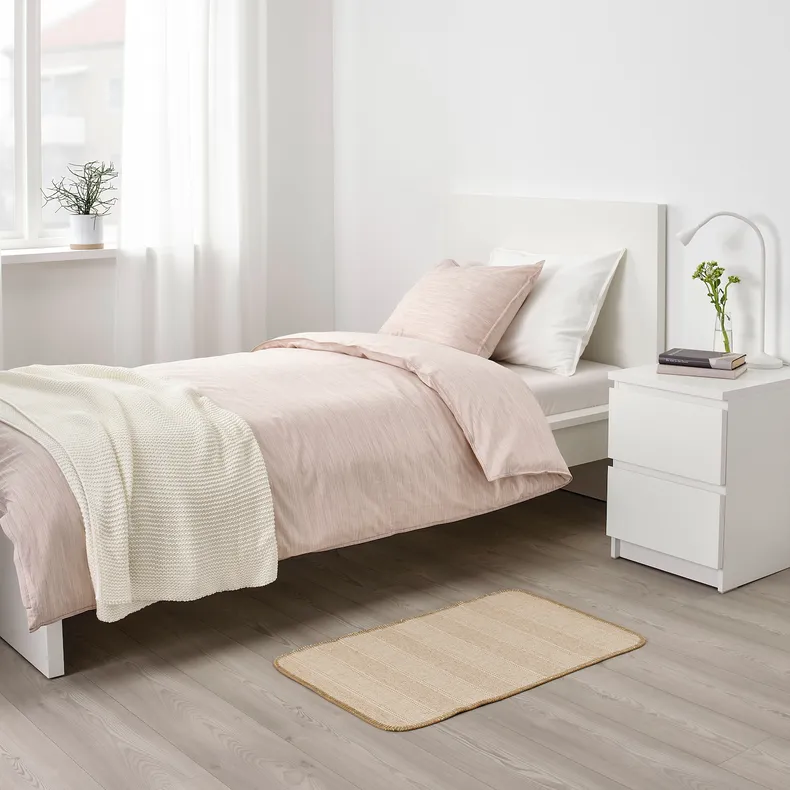 IKEA KLEJS КЛЕЙС, килим, пласке плетіння, бежевий / білий, 50x80 см 704.185.80 фото №4