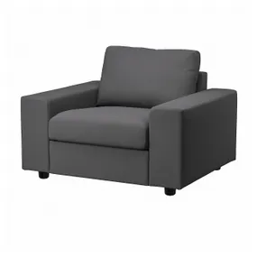 IKEA VIMLE ВІМЛЕ, крісло, з широкими підлокітниками / ХАЛЛАРП сірий 294.771.91 фото
