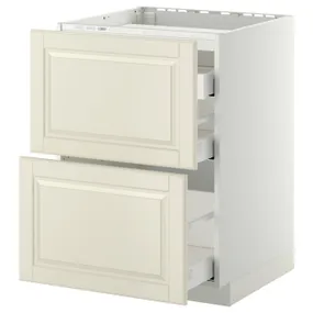IKEA METOD МЕТОД / MAXIMERA МАКСИМЕРА, напольн шкаф / 2 фронт пнл / 3 ящика, белый / бодбинские сливки, 60x60 см 390.271.50 фото