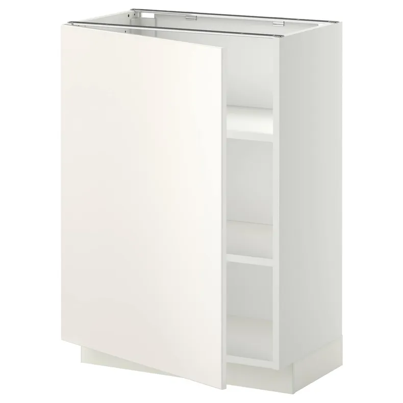 IKEA METOD МЕТОД, напольный шкаф с полками, белый / белый, 60x37 см 494.654.65 фото №1