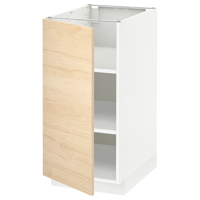 IKEA METOD МЕТОД, напольный шкаф с полками, белый / аскерсундский узор светлый ясень, 40x60 см 894.571.28 фото №1