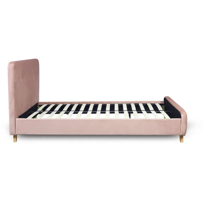 Кровать бархатная MEBEL ELITE MIKEL Velvet, 120x200см, розовая фото №8