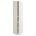 IKEA METOD МЕТОД, высокий шкаф с полками, белый / гавсторпский бежевый, 40x60x200 см 094.629.73 фото thumb №1