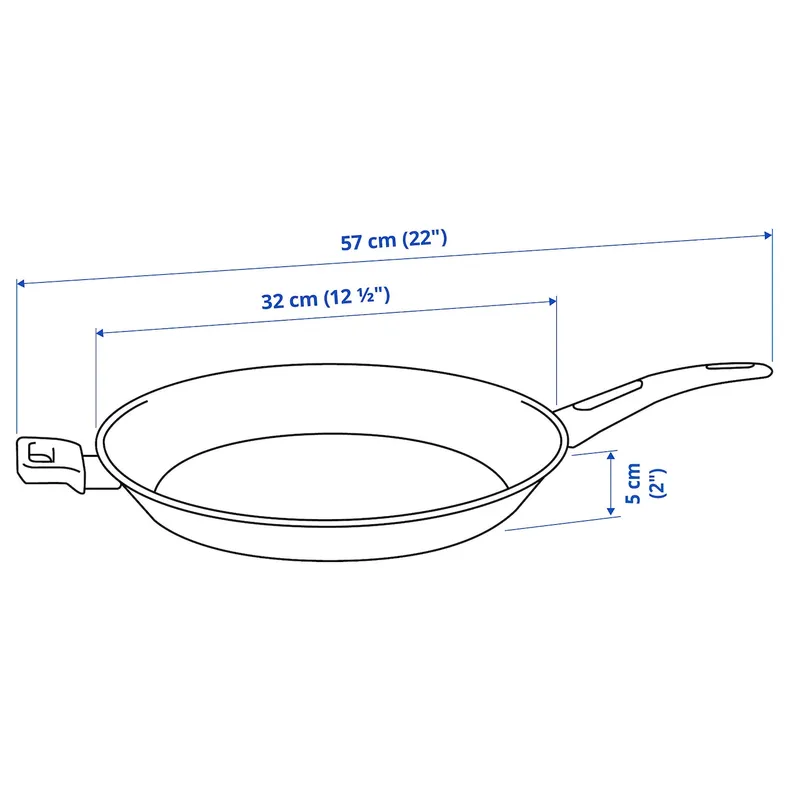 IKEA HEMLAGAD, сковорода, антипригарне покриття чорне, 32 см 305.808.99 фото №10
