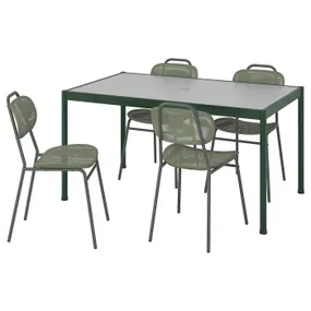 IKEA SEGERÖN СЕГЕРЁН / ENSHOLM ЭНСХОЛЬМ, стол и 4 стула, внешний вид темно-зеленый/зеленый, 147 см 995.447.38 фото