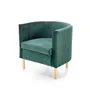 Кресло мягкое HALMAR CLUBBY 2 темно-зеленый/натуральный фото