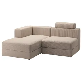 IKEA JÄTTEBO ЄТТЕБУ, 2,5-місний модульн диван з кушеткою, лівий з узголів'ям / САМСАЛА сіро-бежевий 794.900.91 фото