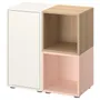 IKEA EKET ЭКЕТ, комбинация шкафов с ножками, белый / бледно-розовый / дуб, окрашенный в белый цвет, 70x35x72 см 394.944.73 фото