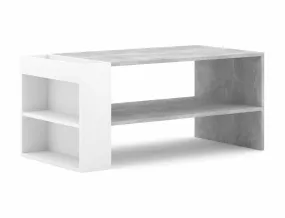 Журнальный столик SIGNAL ALMOND 100x55 см, серый / белый матовый фото