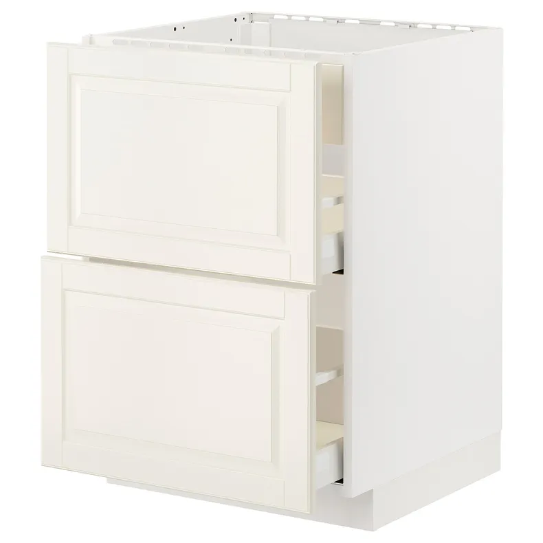 IKEA METOD МЕТОД / MAXIMERA МАКСИМЕРА, шкаф д / варочн панели / вытяжка / ящик, белый / бодбинские сливки, 60x60 см 094.777.57 фото №1