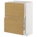IKEA METOD МЕТОД / MAXIMERA МАКСИМЕРА, напольный шкаф с 2 ящиками, белый / Воксторп имит. дуб, 60x37 см 495.380.75 фото thumb №1