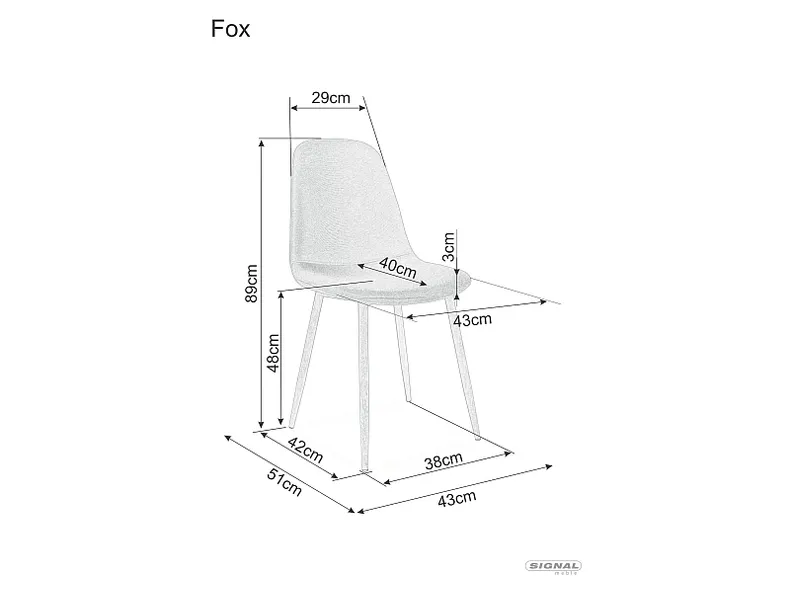 Кухонный стул SIGNAL FOX B, серый / белый фото №2