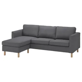 IKEA PÄRUP ПЭРУП, 3-местный диван с козеткой, Серый цвет 893.898.27 фото