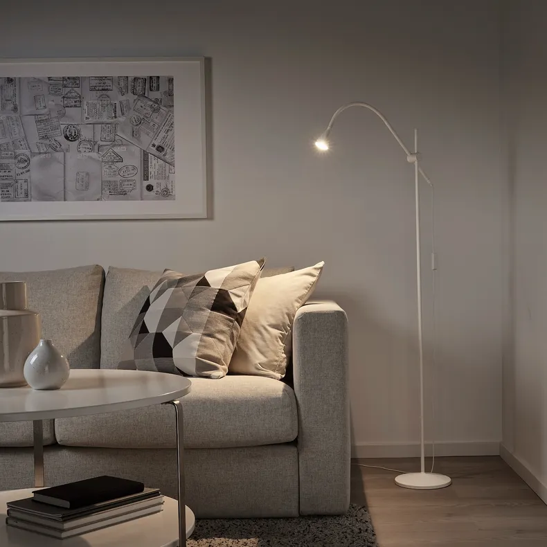 IKEA NÄVLINGE НЕВЛІНГЕ, LED торшер/світильник для читання, білий 204.051.08 фото №2