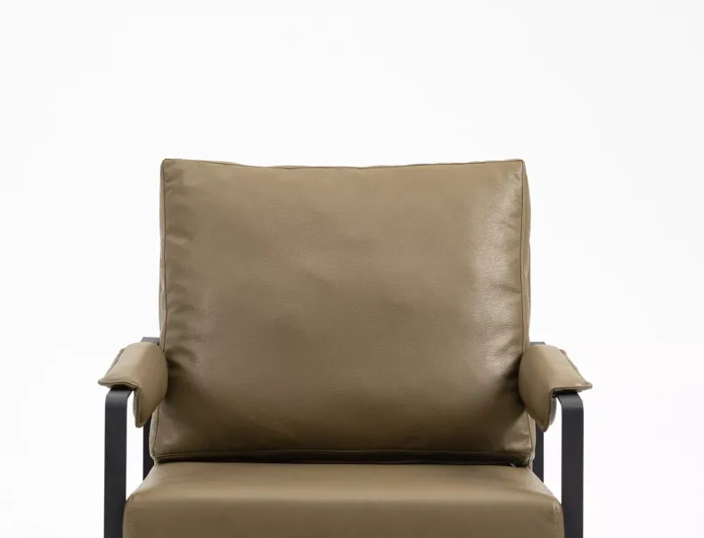 Крісло м'яке з металевим каркасом SIGNAL FOCUS Buffalo, екошкіра: оливковий фото №4