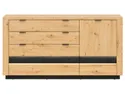 BRW Комод Ostia 161 см с дверцами и 4 ящиками, дуб артизан / черный дуб KOM1D4S-DASN/CABL фото thumb №2