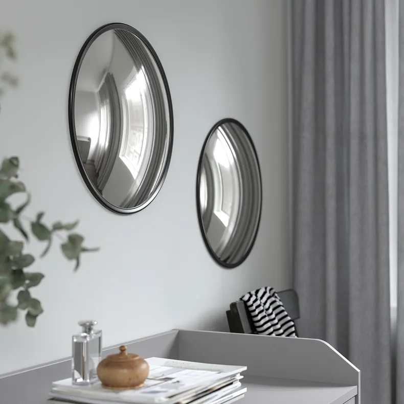 IKEA SVARTBJÖRK СВАРТБЬЁРК, декоративное выпуклое зеркало, черный, 41 см 805.171.22 фото №2