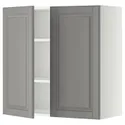 IKEA METOD МЕТОД, навесной шкаф с полками / 2дверцы, белый / бодбинский серый, 80x80 см 094.679.80 фото thumb №1