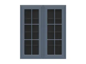BRW Двухдверный кухонный верхний шкаф Verdi 80 см с витриной mystic matt, черный/матовый FL_G_80/95_LV/PV-CA/MIM фото