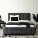 Кровать двуспальная бархатная MEBEL ELITE LINO Velvet, 140x200 см, Темно-серый фото thumb №8
