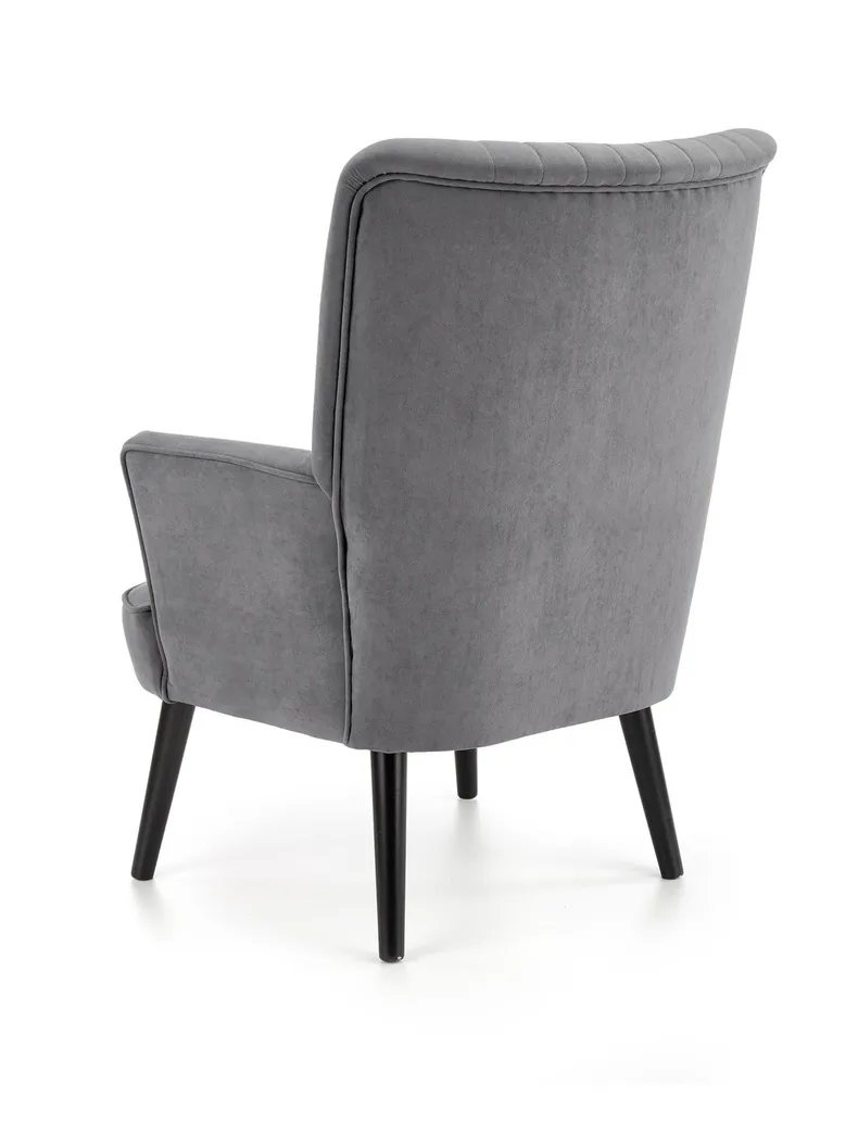 Мягкое кресло бархатное HALMAR DELGADO BLUVEL 14, серый фото №2