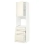 IKEA METOD МЕТОД / MAXIMERA МАКСИМЕРА, высокий шкаф д / духовки / дверь / 3ящика, белый / бодбинские сливки, 60x60x220 см 794.566.62 фото