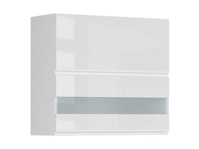 BRW Верхний кухонный шкаф Sole 80 см с поворотным дисплеем белый глянцевый, альпийский белый/глянцевый белый FH_G2O_80/72_OV/O-BAL/BIP фото №2
