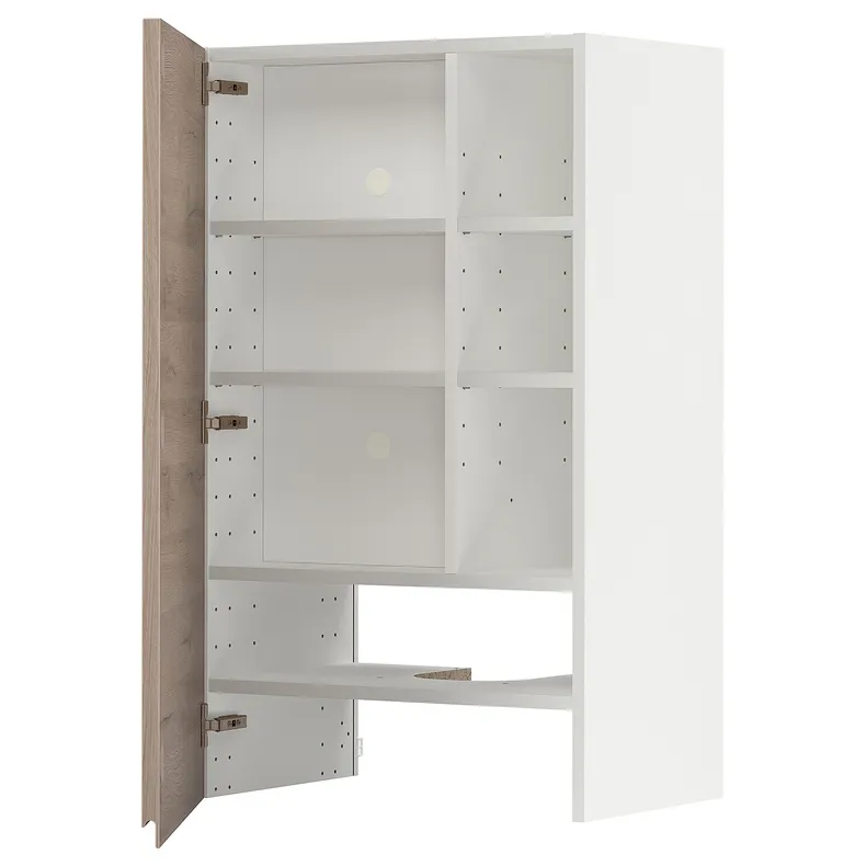IKEA METOD МЕТОД, навесной шкаф д / вытяжки / полка / дверь, белый / Воксторп имит. дуб, 60x100 см 895.042.38 фото №1