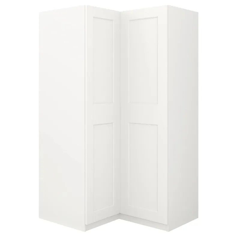 IKEA PAX ПАКС / GRIMO ГРИМО, гардероб угловой, белый / белый, 110 / 110x201 см 992.185.09 фото №2